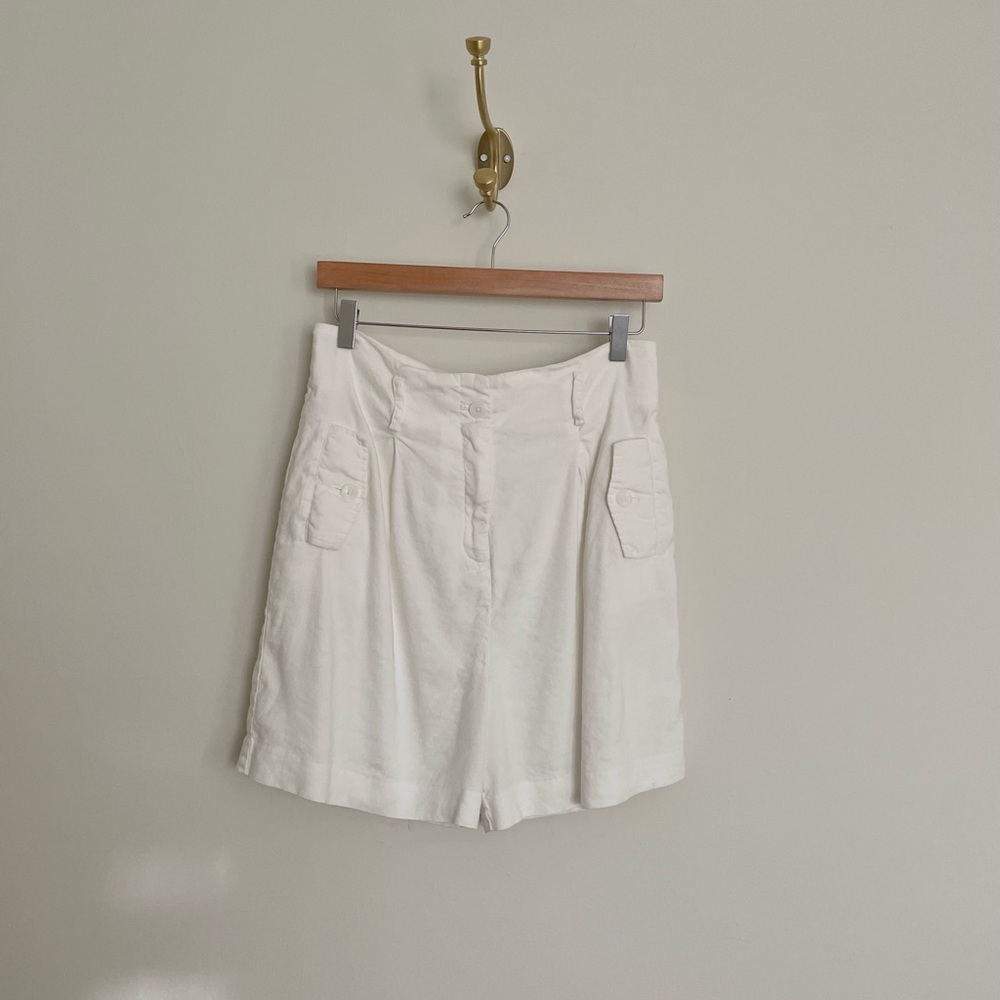 Calvin Klein white high-waisted shorts